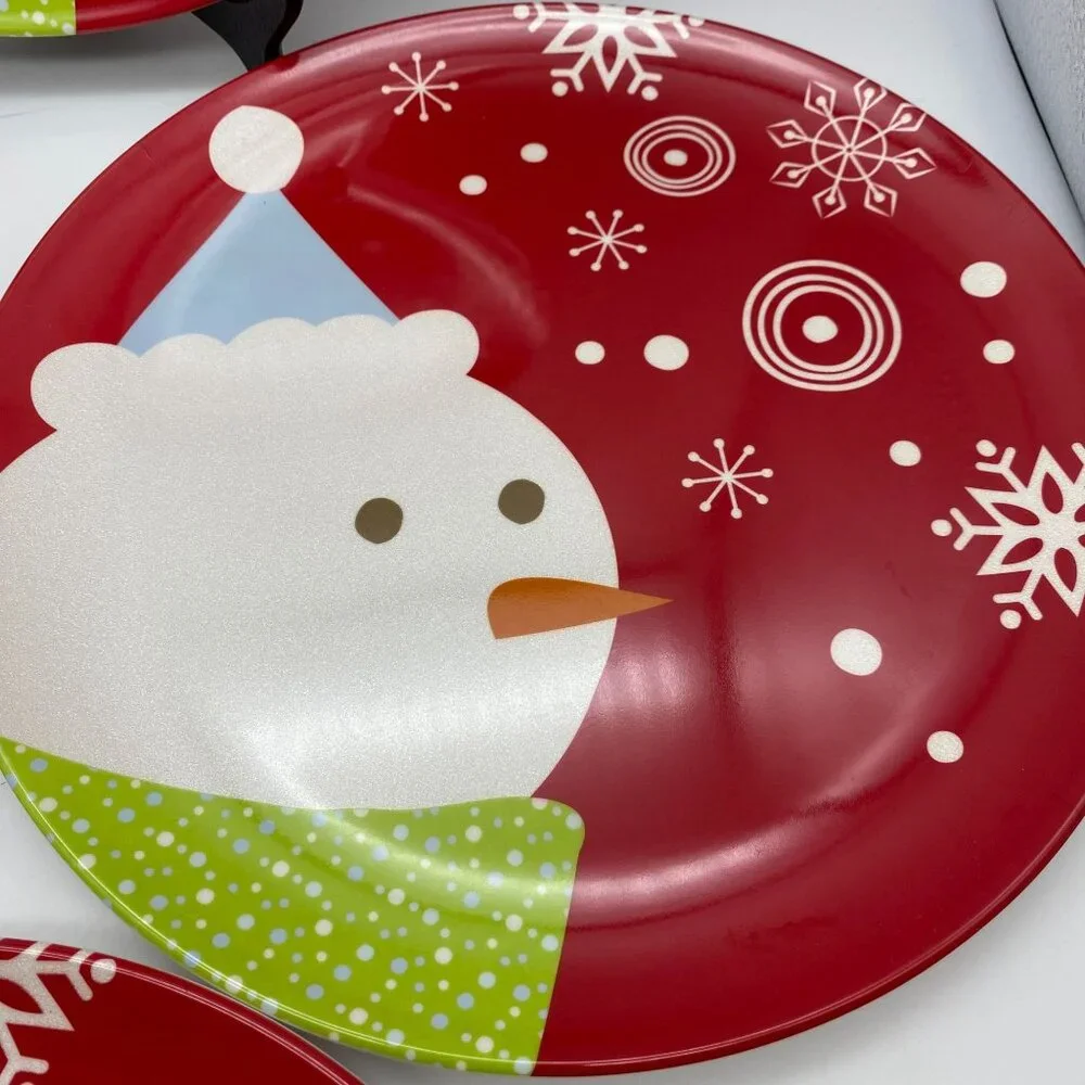 Target Be Merry Bird Melamine Bird dinner plates Christmas '08 Red Holiday‎